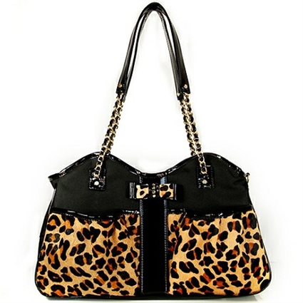 Designer Dog Purse Carrier | Leopard Metro Couture | Airline Approved